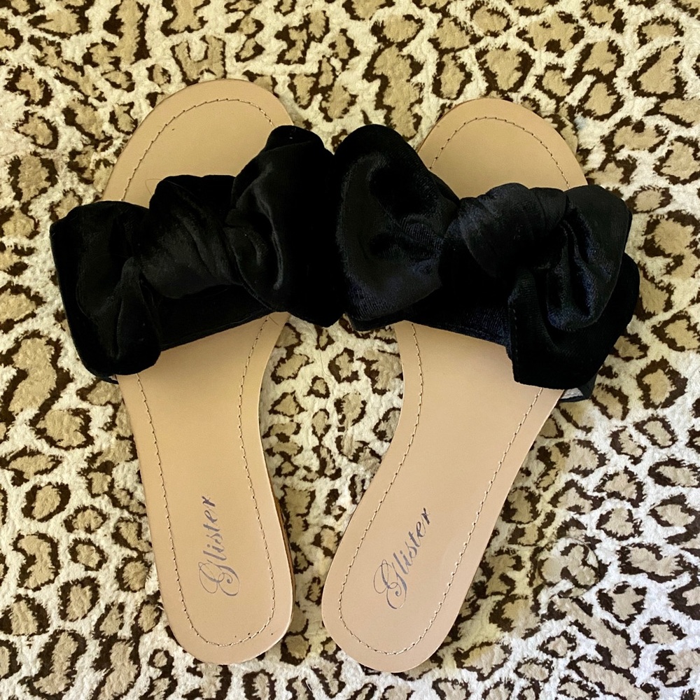 Black Bow Sandals